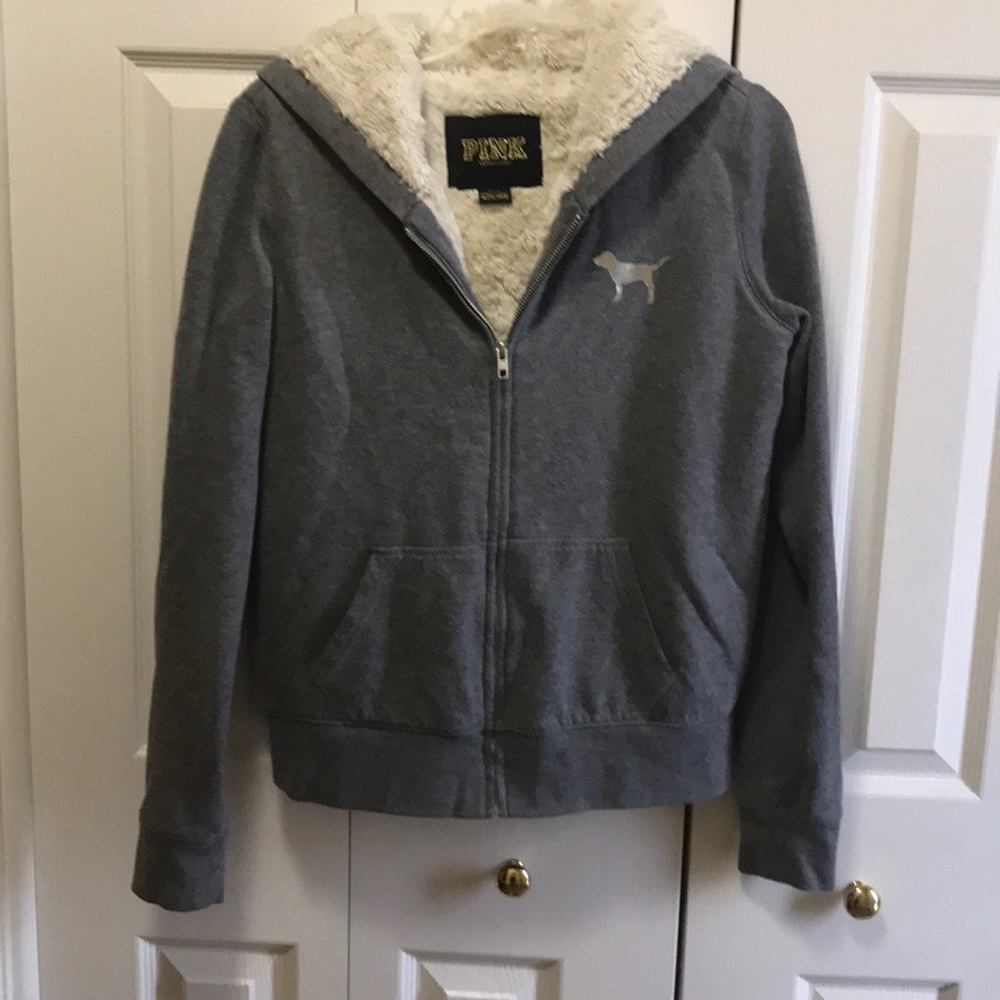 Pink super warm zip up hoodie